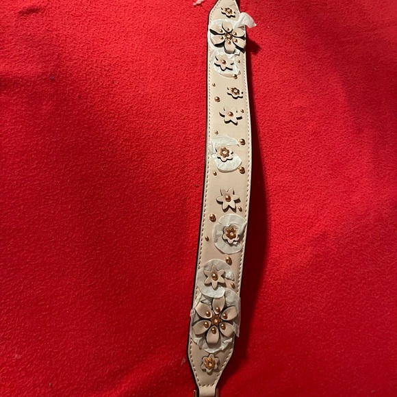 Coach Floral Embellished Belt in Cream and Gold - Picture 3 of 5